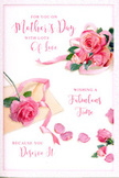 This Mother's Day card captures the feeling of a delicate embrace through its softly arranged pink roses and drifting petals, reflecting the quiet charm of Honor Oak's tree-lined streets. The main focus is a relaxed cluster of roses in blush and rose-pink tones, their petals layered generously, with subtle shading that suggests a velvety texture and newly opened freshness. The blooms look as if they could have been gathered from a sheltered garden near Honor Oak Park station, each one unfurling gently in the soft, imagined light. Spread around these central flowers, individual petals rest on a smooth, light background, positioned as if they have naturally fluttered down from the bouquet. Some appear slightly cupped, others lie flat, adding variety and a sense of gentle movement, like petals scattered across a coffee table in a cosy South London flat. Flowing, hand-drawn calligraphy weaves its way through the composition, spelling out loving Mother's Day greetings in curved, graceful strokes that feel personal and heartfelt, as though written by hand for one special person. A pastel ribbon loops through the largest cluster of roses, its soft curves echoing the lines of stems and petals, much like the final bow a florist would tie before a delivery heads down Honor Oak Road or towards nearby Brockley. The card is illuminated by tender, diffused light, which enhances the soft hues and creates an overall sense of warmth and calm. Together, the roses, petals, ribbon, and script form a visual message of gratitude and affection, perfectly suited to accompany a real bouquet delivered to a cherished mum in and around Honor Oak.